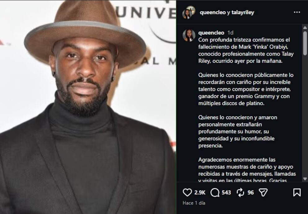 Talay Riley, compositor que trabajó con Britney Spears y Dua Lipa, fue apuñalado hasta la muerte - Noticias de hoy en República Dominicana | De Último Minuto