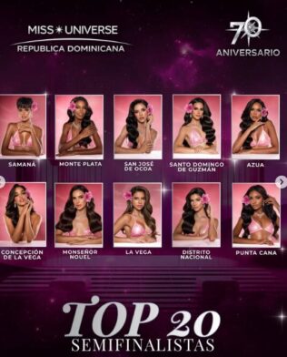 Miss República Dominicana Universo 2026 revela su Top 20 de semifinalistas