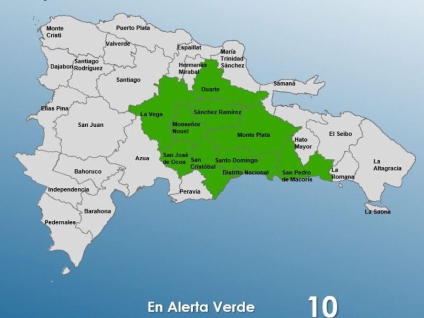 COE amplía a 10 las provincias en alerta verde por lluvias y riesgo de inundaciones