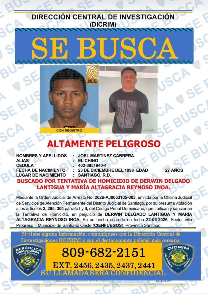 Policía intensifica búsqueda de “Willi”, y “El Chino”, acusados de homicidio en Santiago | 1 | Policía intensifica búsqueda de “Willi”, y “El Chino”, acusados de homicidio en Santiago - Noticias de hoy en República Dominicana | De Último Minuto