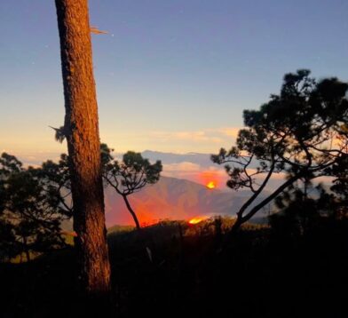 Helicóptero moviliza brigadistas para combatir incendio forestal en el Parque Nacional Armando Bermúdez