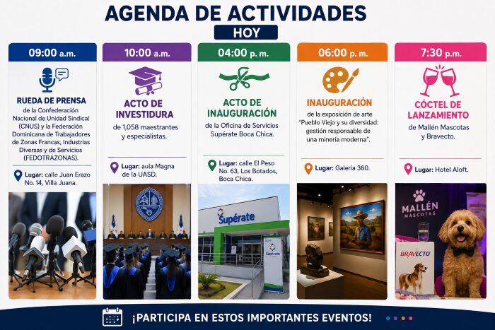 Agenda del día: miércoles 12 de agosto de 2026