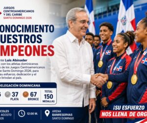 Abinader recibirá a medallistas dominicanos de Santo Domingo 2026 en acto de reconocimiento