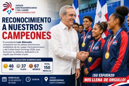 Abinader recibirá a medallistas dominicanos de Santo Domingo 2026 en acto de reconocimiento