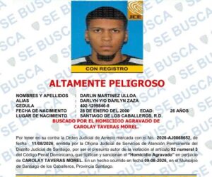 Policía busca a “Darlyn Zaza” por muerte de joven tras incidente en Santiago; ocupa vehículo utilizado